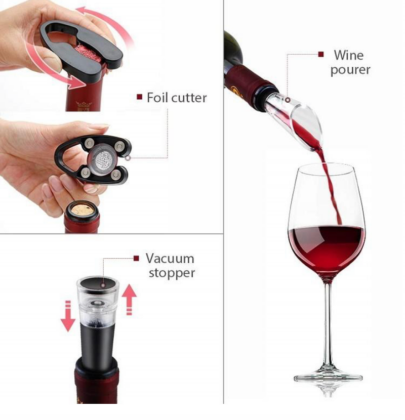 Electric Wine Opener Gift Set With Charging Base (mate)
