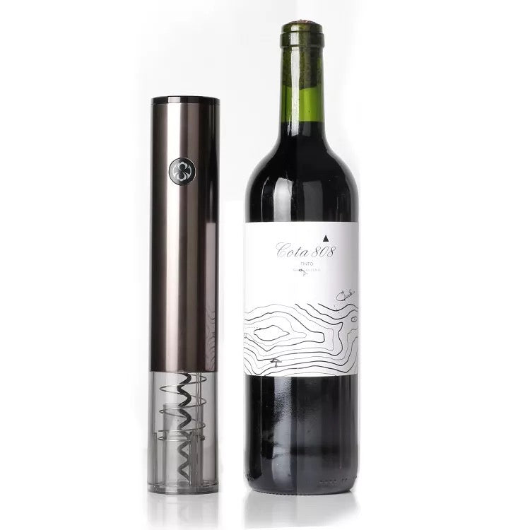 Chrome Metal One-Button Electric Wine Opener (rechargable)